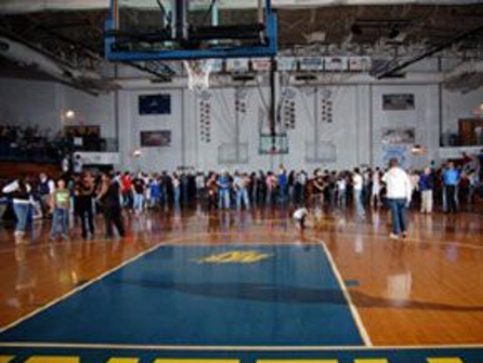 MNHS gym after tornado passed