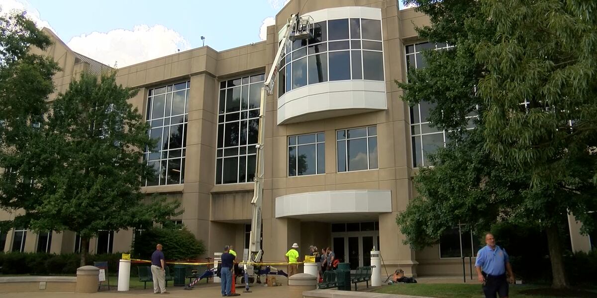 Crews rescue stranded contractor near roof of USI building