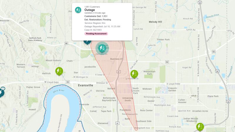 CenterPoint Outage Map on Wednesday