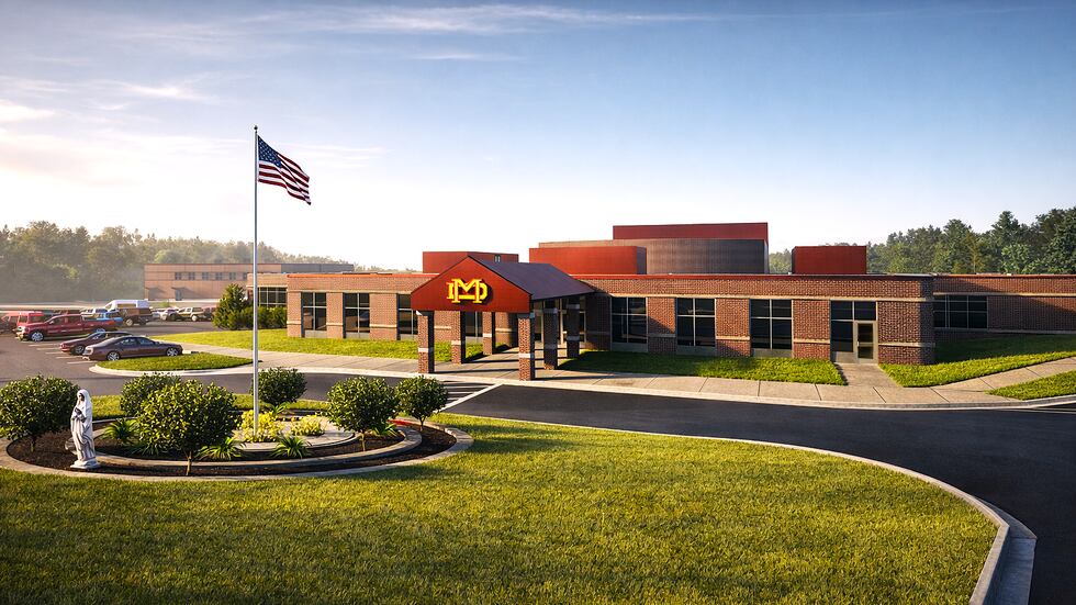 A new, secure front entrance is one of many improvements coming to Mater Dei.