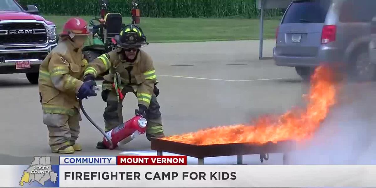 Firefighting Camp Kids learn about firefighting at summer camp