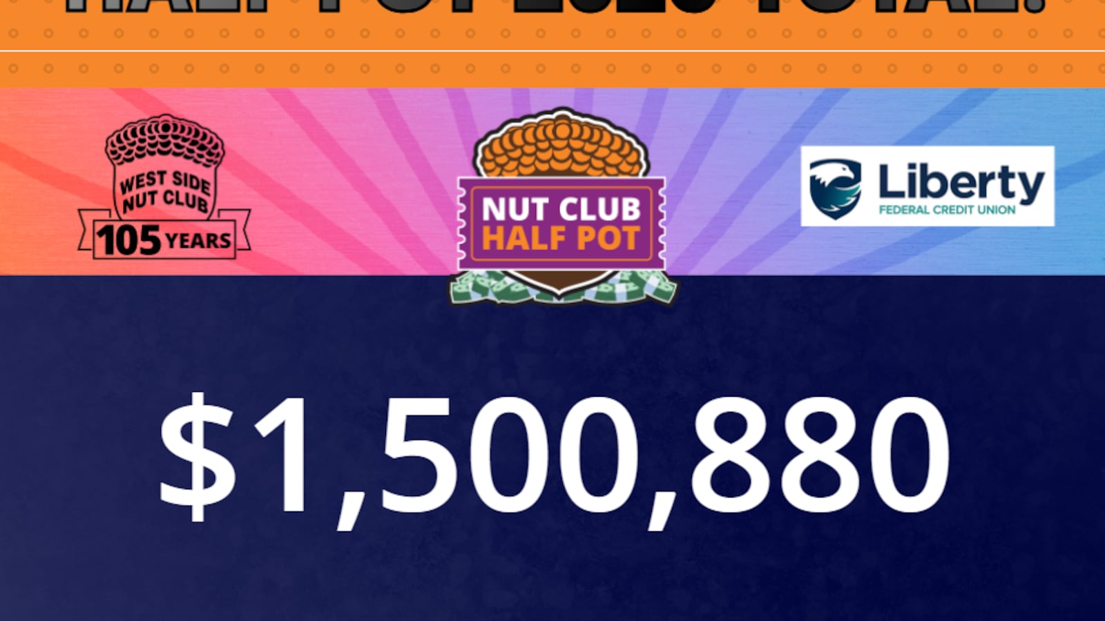 Samrt Pot West Side Nut Club Fall Festival Half Pot hits $500K
