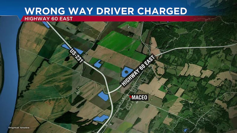 Wrong-way driver facing charges after crash on Hwy. 60 East in Daviess Co.