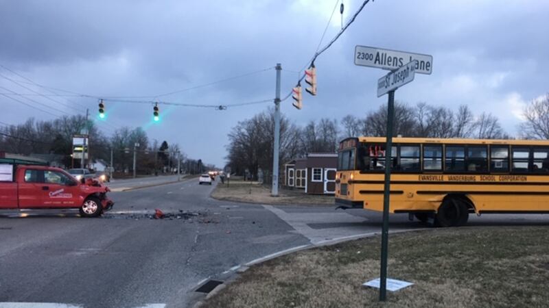 An EVSC bus was involved in a minor crash Tuesday morning. (VCSO)