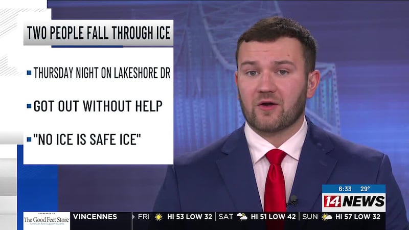 Ohio Township Fire respond to two people who fell through ice in Newburgh