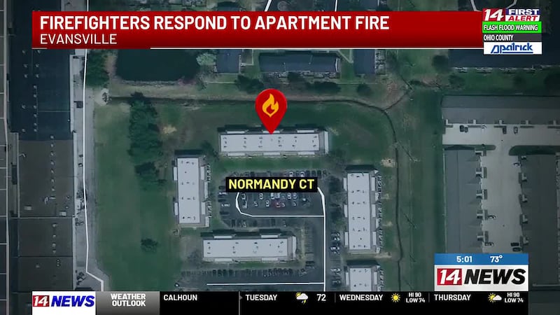 Crews respond to overnight fire at Evansville apartment complex
