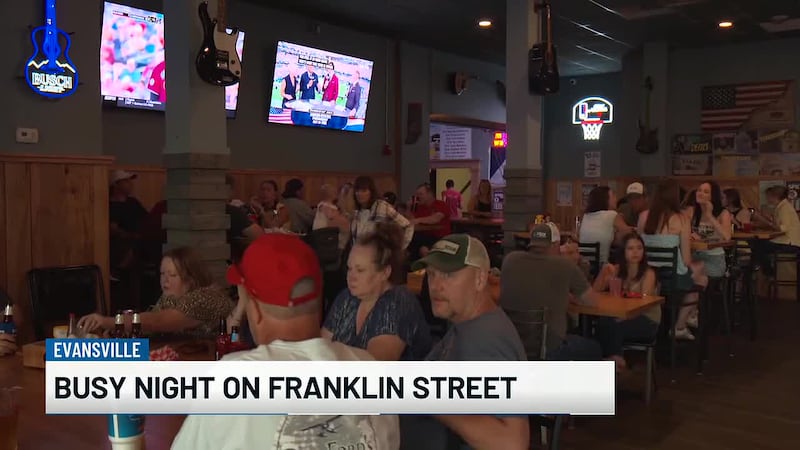 Busy Friday night on Evansville’s Franklin Street