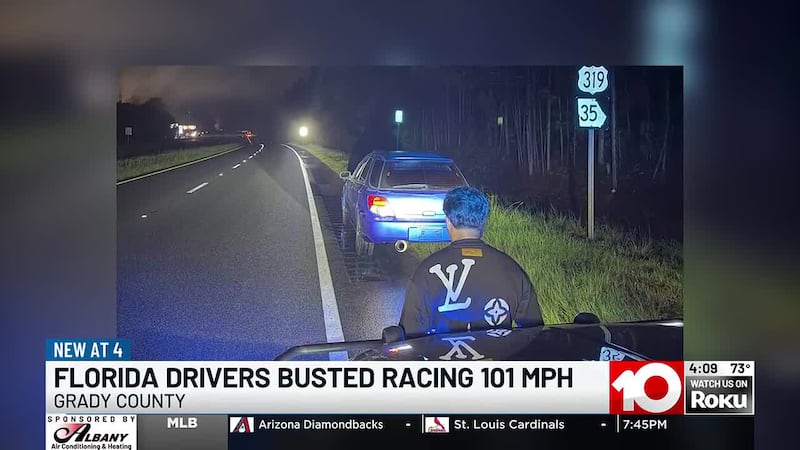Two Florida drivers arrested after deputies catch street racing at 101mph in Grady County