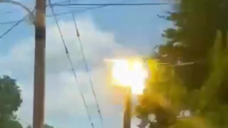 Viewer video shows sparking transformer that led to power outage